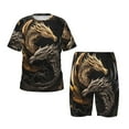 thumbnail image 1 of Fotbe Vintage Metal Dragon Pijama Estampada de 2 Piezas para Niños – Ropa de Dormir de Manga Corta Cómoda para Niños y Niñas, Camiseta y Shorts de Algodón-4X-Large, 1 of 6