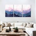 thumbnail image 3 of Elephant Stock Twilight Mountains Abstract Wall Art - Horizontal Multi Panel Canvas - Living Room Wall Decor - Abstract Multi Panel - Purple And Pink Decor - 92" x 45", 3 of 8