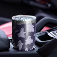 thumbnail image 4 of 30oz Dark Purple Halloween Ghosts with Boo Tumblers Stainless Steel Tumbler with Lid and Straw,Vacuum Insulated Double Wall Travel Tumbler Cups Mug with Cleaning Brush for Coffee,Tea, 4 of 7