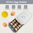 thumbnail image 5 of Egg holder for Refrigerator, Egg container for Fridge with Lid, Stackable Refrigerator Organizer Bins, Plastic Egg Storage Organizers for 18 Eggs, Fresh Egg Tray Egg Storage Box for Fridge, 5 of 7