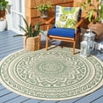 thumbnail image 2 of Safavieh Courtyard Gracelyn Medallion Indoor/Outdoor Area Rug, Beige/Dark Green, 6'7" x 6'7" Round, 2 of 9