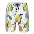 thumbnail image 4 of Kll Orange Green Avocado Men'S Casual Summer Beach Shorts Hawaiian Shorts With Pockets-X-Large, 4 of 9
