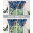 thumbnail image 4 of Orange Navy Blue Coral Sheer Waterfall Valance Curtains for Window, Summer Beach Coastal Ocean Starfish Rod Pocket Sheer Topper Swag Curtains for Living Room, Kitchen 38.5"W x 47.2"L, 1 Panel, 4 of 7