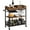 Retro, variant on EastVita 3 Tier Bar Carts for The Home, Rustic Brown Bar Cart with Wheels, Two Portable Trays, Wine Rack, Glasses Holder, Industrial Serving Cart