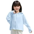 thumbnail image 5 of QATAINLAV Birthday Gifts! Kids Athletic Hoodie Dry Fit Sun Protection Hiking Jacket Lightweight Quick Dry Long Sleeve Zip up Sun Shirts Blue S, 5 of 6