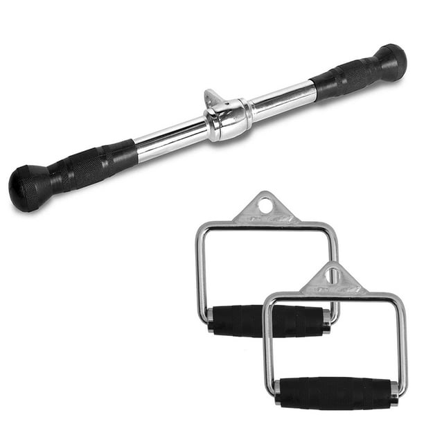 Fitness Maniac 20in Tricep Bar DHandle Rubber Grips Pull Down Press