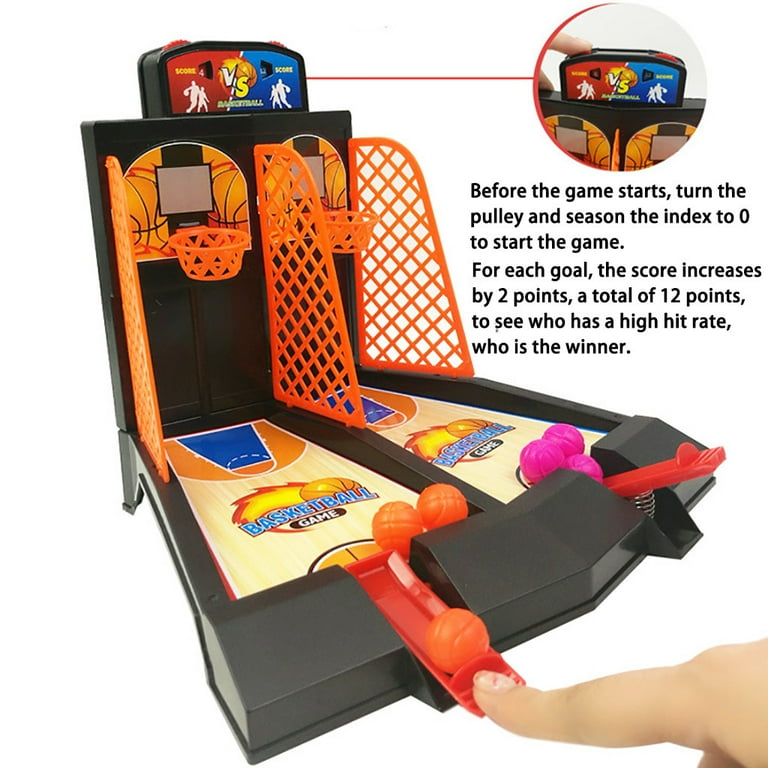 Tabletop Games 2-Player Desktop Table Basketball Games Classic Basketball  Shooting Toy Pool Toys For Toddlers 1-3 Plastic As Shown