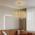 thumbnail image 2 of Modern Tree Branch Chandeliers Crystal Gold Chandelier, Brass Flush Mount Ceiling Chandeliers For Dining Room Living Room, Foyer, Entryway, Bedroom, Bathroom, 2 of 6
