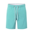 thumbnail image 3 of YAYUBA Men's Swim Trunks 7 Inch Quick Dry Drawstring Mens Swimsuit with Compression Liner Light Upf Beach Men Swim Brief,S,Mint Green-1, 3 of 5