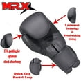 thumbnail image 7 of MRX Boxing Gloves Fighting Training Combat Train Workout Sparring Grappling Durable Light Weight Adult Punch Bag Glove Muay Thai Punching Mitts Kickboxing MMA Gloves Men and Women Black 6oz, 7 of 7