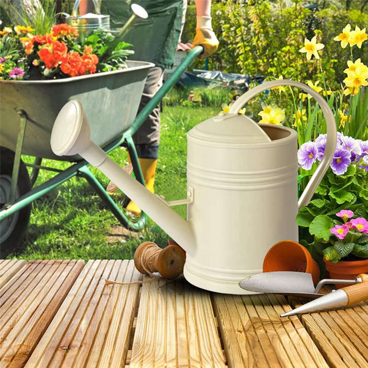 2X Watering Can for Indoor Plants, Flower Watering Can Outdoor for House Plants Garden Flower, Indoor Long Spout,Beige