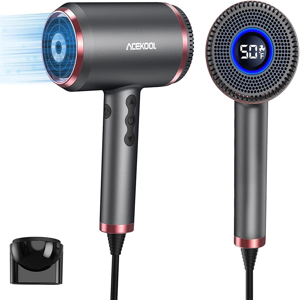 Ionic Hair Dryer, 1500W LED Display 120 to 199°F Thermostatic Hairdryer