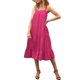 thumbnail image 2 of Sunloudy Vestido midi sin mangas para mujer, vestido de playa con volantes sueltos de color sólido sin mangas de verano Sunloudy  S M L XL, 2 of 9