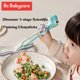 thumbnail image 2 of Bc Babycare-Juego de vajilla reutilizable para niños, palillos de entrenamiento científico de 3 etapas, bonito dinosaurio, Ayuda de aprendizaje, 2 of 5