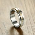 thumbnail image 5 of Bague Double Couche pour Hommes Bande de Mantra Mammon Jaune en Acier Inoxydable, 5 of 5
