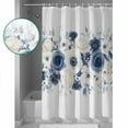 thumbnail image 3 of White Blue Floral Shower Curtains for Bathroom Waterproof Fabric Bath Curtains Decor Bath Tub Curtain Spring Flowers Gardenside Pastoral Decorative Shower Curtain Sets with 12 Hooks, 72x72 Inch, 3 of 6