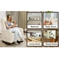 thumbnail image 5 of Modern Accent Rocking Chair Nursery Chair, Upholstered Nursery Rocker Glider Chairs, Rocker Chair with Side Pocket, Wood Legs Accent Chair, Comfy Nursery Glider Nursing Chair Armchair for Living Room, 5 of 9