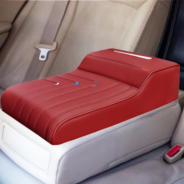 Almohadilla del brazo de cojín del reposabrazos de automóviles Fácil de usar Cubierta de la consola del centro de automóviles Matera de soporte del rojo oscuro