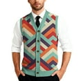 thumbnail image 2 of Domzest Men Sweater Slim Sleeveless V Neck Sweater Vest Comfort Checkered Print Button Up Sweaters Autumn Fashion Knit Cardigan Vest Green L, 2 of 7