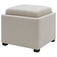 thumbnail image 2 of NPD Furniture Cameron 17" Square Fabric Storage Ottoman in Cardiff Cream, 2 of 7