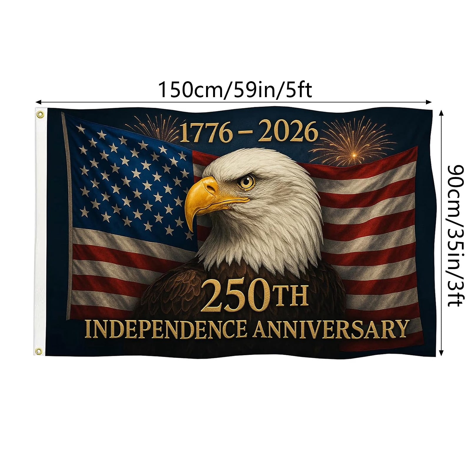 Win s Way USA 250th Anniversary Flag 1776-2026 American Independence Celebration Banner