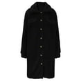 thumbnail image 6 of Sexlip Women's Trendy Winter Double Breasted Wool Coat Long Sleeve Notch Lapel Long Trench Windproof Coat Black L, 6 of 8