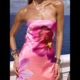 thumbnail image 4 of Vestido Maxi Sin Tirantes Y2k para Mujer, con Estampado Floral, Estilo Bohemio, para Playa, para Salir y Salir Rojo XL, 4 of 9