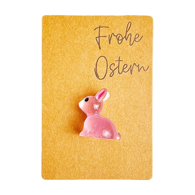 Glow in Dark Easter Gift Card, Resin Rabbit Pocket Card with Greeting Message, Decorative Keepsake for Holiday Gift Giving