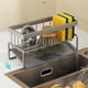 thumbnail image 3 of Kitchen Storage Holder Drain Rack Sink Tray For Kitchen Sponges Dish Cloth Tableware Storage Stand Stainless Steel 23x10.5x9cm, 3 of 11