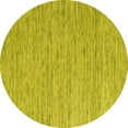 thumbnail image 1 of Ahgly Company Indoor Round Abstract Yellow Contemporary Area Rugs, 3' Round, 1 of 4