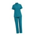 thumbnail image 4 of Conjunto de uniforme de enfermera: blusa y pantalón quirúrgicos para sector sanitario, cosmetología y peluquería de mascotas. L Azul del Lago, 4 of 10