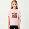 thumbnail image 2 of Pink Flamingo Roller Skate Girls Graphic Tee, Summer Beach 100% Cotton Kids Short Sleeve T-Shirt, 2 of 5