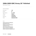 thumbnail image 2 of 2006-2009 GMC Envoy 20" Polished OEM Factory Wheel Rim 9595885, 2 of 2