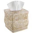 thumbnail image 2 of Creative Scents Square Tissue Box Cover - Decorative Bathroom Tissue Holder is Finished in Beautiful Victoria Collection for Cute Elegant Bathroom Decor (Beige), 2 of 10