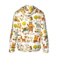 thumbnail image 3 of Kll Autumn Forest Animals Print Men'S Women’s Upf 50+ Sun Protection Outdoor Hoodie Jacket Long Sleeve Fishing Hiking Performance Shirt- X-Large, 3 of 8