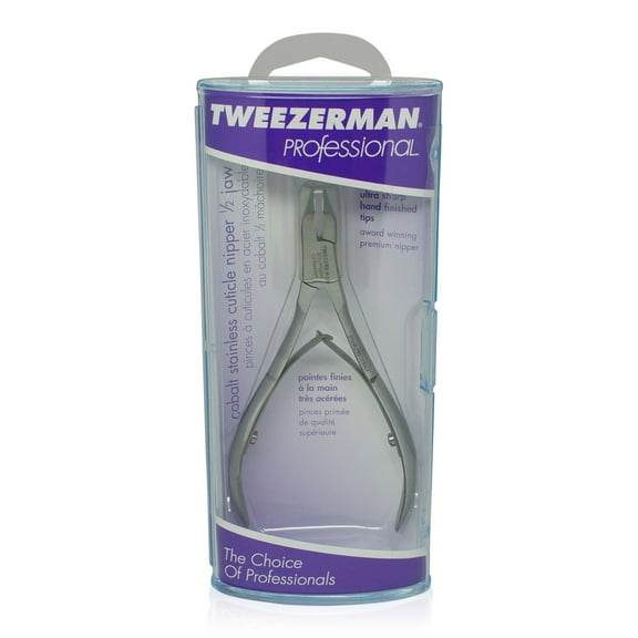 Tweezerman Cobalt Stainless Cuticle Nipper, 1/2 In. Jaw - Medium