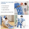thumbnail image 4 of Tobogán Resbaladilla Infantil con Canasta De Baloncesto para Interiores y Exteriores Azul, 4 of 4