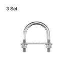 thumbnail image 3 of Unique Bargains Round U-Bolts 3 Sets 66mm Inner Width 99mm Length M12 with Nuts and Plates, 3 of 5