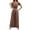 Brown, variant on Womens 2 Piece Outfits Summer Casual Travel Suit Set Ruffle Short Sleeve Pleated Shirts and Wrap Wide Leg Pants