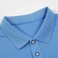 thumbnail image 3 of Wioihee Mens Polo Shirts Short Sleeve Quarter Button Polo T Shirts Sky Blue 4(S), 3 of 8