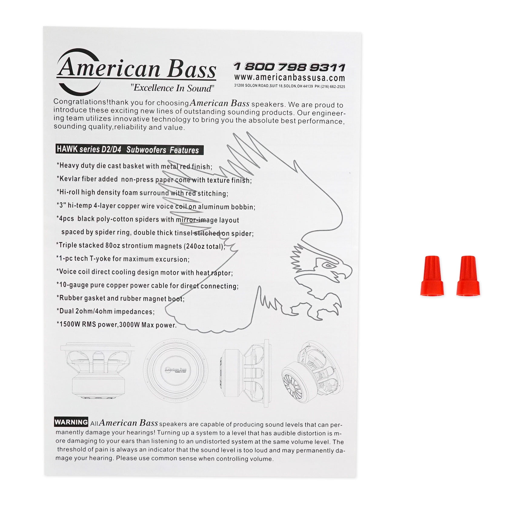 2 American Bass HAWK 1244 12\