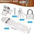 thumbnail image 2 of Uxcell Door Lock Hasp Latch Stainless Steel Safety Hasp Lock Clasp Hinge Packlock with Screw Key Silver Silver 4.25", 2 of 7
