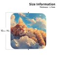 thumbnail image 2 of Rateoe Cloud Sleeping Cat Drawing Drink Coasters Set of 4 Leather Coasters Spill Protection for Table Desk,Durable and Non Slip Leather Coaster ,4 Inches Drink Mats-Square, 2 of 6