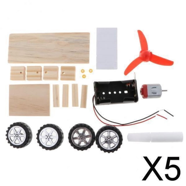 Kits de modelos de coches Baoblaze 2-6 con energía eólica DIY ciencia física escolar STEM educativo 5 piezas