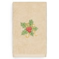 thumbnail image 2 of Linum Home Christmas Holly Embroidered Beige Turkish Cotton Hand Towel, 2 of 4
