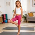 thumbnail image 5 of OGLCCG Girls V Cross Waist Athletic Shorts Kids Soft Bike Yoga Dance Running Gymnastics Shorts Gym Workout Short Leggings 4-14 Years, 5 of 8