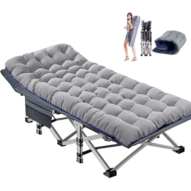 Lilypelle Oversized Folding Camping Cot, Folding Cot Camping Cots for Adults Portable Outdoor Cots with Carry Bags for Outdoor Travel Camp Beach Vacation
