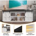 thumbnail image 5 of Trilenars 77 Inch TV Stand - Mid Century Entertainment Center with Storage Cabinets, Charge Station & Barn Doors**, 5 of 6