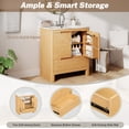 thumbnail image 5 of GDF Studio 30" Modern Bathroom Vanity with Sink, Soft-Close Doors & Drawer, Solid Wood Frame, Oak, 5 of 16