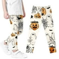 thumbnail image 2 of Utoimkio Girls Halloween Pumpkin Printed Stretch Leggings Soft Comfortable Ankle Length Pants Leggings for Kid Little Girls 3-8 Years, 2 of 4